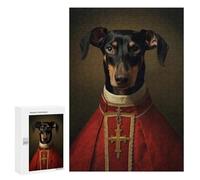 300 PCS Rompecabezas para Adultos Doberman The Pope Rompecabezas para Adultos Juego Práctico Carrera De Velocidad De Manos Gran Regalo para Jugar 300 PCS