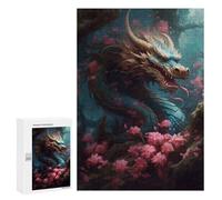 300 PCS Rompecabezas para Adultos Dragon Amidst Blossoms -1 Rompecabezas para Adultos Juegos De Relajación Regalos para Mujeres Regalos De Cumpleaños 300 PCS
