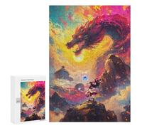 300 PCS Rompecabezas para Adultos Dragon and Mage Lady Rompecabezas para Adultos Juguetes Antiestrés Una Obra De Arte Difícil Y Desafiante 300 PCS