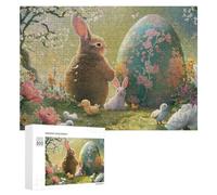 300 PCS Rompecabezas para Adultos Easter Bunny Egg Hunt Scene Rompecabezas para Adultos Juegos De Relajación Regalo De Cumpleaños Cumpleaños Y Navidad 300 PCS