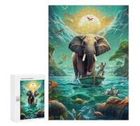 300 PCS Rompecabezas para Adultos Elephant Journey on Water Rompecabezas Juguetes Antiestrés Regalos para Mujeres Difíciles Y Desafiantes 300 PCS