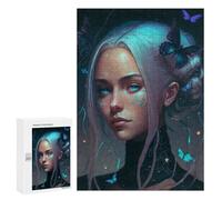 300 PCS Rompecabezas para Adultos Enchanted Butterfly Portrait -6 Juego Familiar De Rompecabezas Análisis Y Lógica Interacción Entre Padres E Hijos 300 PCS