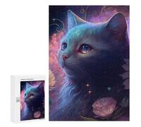 300 PCS Rompecabezas para Adultos Enchanted Fantasy Cat Portrait Rompecabezas para Adultos Juegos De Relajación Regalos para Mujeres Regalos De Cumpleaños 300 PCS