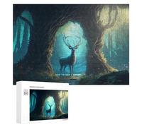 300 PCS Rompecabezas para Adultos Enchanted Forest with Mystical Deer -1 Rompecabezas para Adultos Juguete Decoración De Pared Pero Divertido Y Humorístico Desafiante De Completar 300 PCS