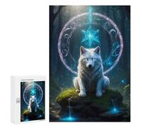 300 PCS Rompecabezas para Adultos Enchanted Wolf in Mystic Forest Rompecabezas para Adultos Juguete Decoración De Pared Mejora Los Recuerdos Regalos para Amigos Y Familiares 300 PCS