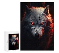 300 PCS Rompecabezas para Adultos Evil White Wolf Rompecabezas para Adultos Juguete Decoración De Pared Arte De Pared Desafiante De Completar 300 PCS