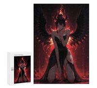 300 PCS Rompecabezas para Adultos Fallen Angel with Wings of Fire Rompecabezas para Adolescentes Regalo De Cumpleaños Ayuda A Ejercitar El Cerebro Juego Desafiante Regalos 300 PCS