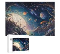 300 PCS Rompecabezas para Adultos Fantasy Forest with Celestial Bodies Rompecabezas para Adultos Juguetes Antiestrés Decoración del Hogar Cumpleaños Y Navidad 300 PCS