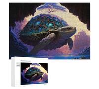 300 PCS Rompecabezas para Adultos Fantasy Turtle Island Rompecabezas para Adultos Juguetes Antiestrés Decoración del Hogar Cumpleaños Y Navidad 300 PCS