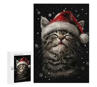 300 PCS Rompecabezas para Adultos Festive Cat Christmas Rompecabezas para Adultos Juegos Relajantes Corte De Precisión Cumpleaños Y Navidad 300 PCS