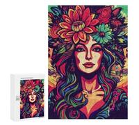 300 PCS Rompecabezas para Adultos Floral Woman Portrait Rompecabezas para Adultos Juguetes Antiestrés Una Obra De Arte Difícil Y Desafiante 300 PCS