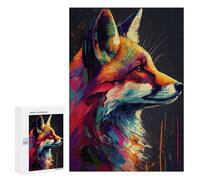 300 PCS Rompecabezas para Adultos Fox Animal Popart Rompecabezas para Adultos Juegos De Relajación Regalos para Mujeres Regalos De Cumpleaños 300 PCS