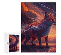 300 PCS Rompecabezas para Adultos Fox Spirit with Lightning Energy Rompecabezas para Adultos Juguete Decoración De Pared Decoración 300 PCS
