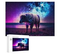 300 PCS Rompecabezas para Adultos Galactic Sheep on The Beach Rompecabezas para Adultos Juguete Decoración De Pared Pero Divertido Y Humorístico Desafiante De Completar 300 PCS