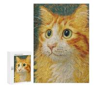 300 PCS Rompecabezas para Adultos Golden Cat Portrait -1 Rompecabezas para Adultos para La Diversión Familiar para Cumpleaños, Navidad, Juego De Desafío Único 300 PCS