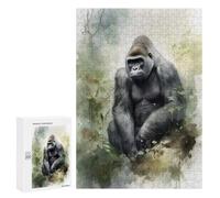 300 PCS Rompecabezas para Adultos Gorilla Watercolor Painting Rompecabezas para Adultos Juguete Decoración De Pared Decoración del Hogar 300 PCS