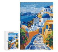300 PCS Rompecabezas para Adultos Greek Island Santorini Rompecabezas para Adultos Juguetes De Bricolaje Decoración del Hogar Difíciles Y Desafiantes 300 PCS