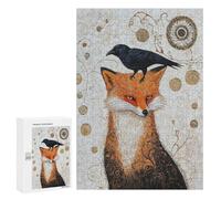 300 PCS Rompecabezas para Adultos Gustav Klimt Fox and Raven Rompecabezas para Adultos Juguete Decoración De Pared Mejorar La Memoria Regalos para Amigos Y Familiares 300 PCS