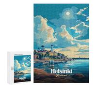 300 PCS Rompecabezas para Adultos Helsinki Finland Travel Rompecabezas para Adultos Juegos Familiares Regalos para Mujeres Interacción Entre Padres E Hijos 300 PCS
