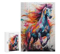 300 PCS Rompecabezas para Adultos Horse Painting Animal Rompecabezas para Adultos Juegos Divertidos Vacaciones En Casa Matar El Tiempo Regalos De Cumpleaños Y Únicos 300 PCS