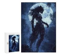 300 PCS Rompecabezas para Adultos Howl of The Moonlit Huntress Rompecabezas para Adultos Juegos De Relajación Regalos para Mujeres Regalos De Cumpleaños 300 PCS