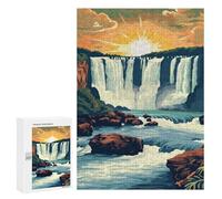 300 PCS Rompecabezas para Adultos Iguazu Falls Sunset Rompecabezas para Adultos Juguetes De Bricolaje Decoración del Hogar Difíciles Y Desafiantes 300 PCS