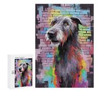 300 PCS Rompecabezas para Adultos Irish Wolfhound Graffiti Rompecabezas para Adultos Juegos De Relajación Regalos para Mujeres Regalos De Cumpleaños 300 PCS
