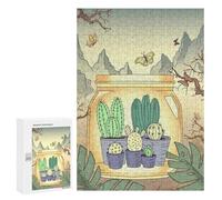 300 PCS Rompecabezas para Adultos Japanese Cactus Vintage Rompecabezas para Adultos Juegos Relajantes Corte De Precisión Cumpleaños Y Navidad 300 PCS