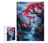 300 PCS Rompecabezas para Adultos Japanese Garden with Torii Gate Rompecabezas para Adultos Juego De Ingenio Pero Divertidos Y Regalos Humorísticos para Amigos Y Familiares 300 PCS