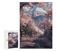 300 PCS Rompecabezas para Adultos Japanese Road Sakura Tree Rompecabezas para Adultos Juegos Divertidos Alivia El Estrés Desafiante De Completar 300 PCS