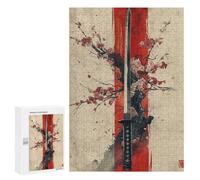 300 PCS Rompecabezas para Adultos Japanese Sakura Katana Juego Familiar De Rompecabezas Análisis Y Lógica Interacción Entre Padres E Hijos 300 PCS