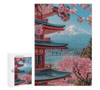 300 PCS Rompecabezas para Adultos Japanese Sakura Temple Rompecabezas para Adultos Juguete Decoración De Pared Mejora Los Recuerdos Regalos para Amigos Y Familiares 300 PCS