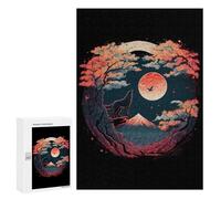 300 PCS Rompecabezas para Adultos Japanese Wolf Night Rompecabezas para Adultos Juegos Divertidos Alivia El Estrés Desafiante De Completar 300 PCS