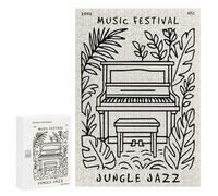 300 PCS Rompecabezas para Adultos Jungle Jazz Music Festival Poster Rompecabezas para Adultos Juegos Divertidos Corte De Precisión Regalos De Cumpleaños Y Únicos 300 PCS