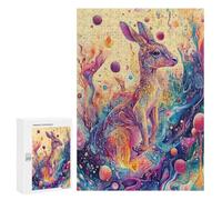 300 PCS Rompecabezas para Adultos Kangaroo with Bubbles - Dripping Color Fantasy Art Rompecabezas para Adultos Juego De Ingenio Pero Divertidos Y Regalos Humorísticos para Amigos Y Familiares 300 PCS