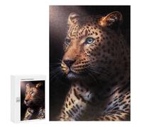 300 PCS Rompecabezas para Adultos Leopard Portrait with Blue Eyes Rompecabezas para Adultos Juegos Divertidos Alivia El Estrés Desafiante De Completar 300 PCS