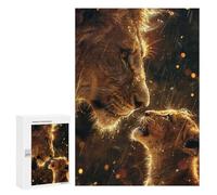 300 PCS Rompecabezas para Adultos Lion and Cub Rompecabezas para Adultos Juego De Ingenio Pero Divertidos Y Regalos Humorísticos para Amigos Y Familiares 300 PCS