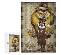300 PCS Rompecabezas para Adultos Lion Enjoy Craft Beer Rompecabezas para Adultos Juguete Decoración De Pared Decoración del Hogar 300 PCS