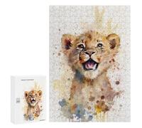 300 PCS Rompecabezas para Adultos Lion Watersketch Drawing Juego Familiar De Rompecabezas Análisis Y Lógica Interacción Entre Padres E Hijos 300 PCS