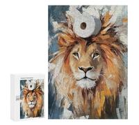 300 PCS Rompecabezas para Adultos Lion with Toilet Paper Crown Rompecabezas para Adultos Juguetes Antiestrés Una Obra De Arte Difícil Y Desafiante 300 PCS
