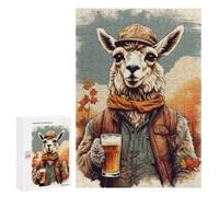 300 PCS Rompecabezas para Adultos Llama Drinking A Beer Juego Familiar De Rompecabezas Análisis Y Lógica Interacción Entre Padres E Hijos 300 PCS