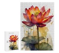 300 PCS Rompecabezas para Adultos Lotus Flowers Rompecabezas para Adultos Juegos Divertidos Alivia El Estrés Desafiante De Completar 300 PCS