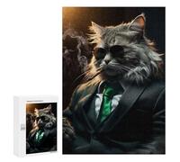 300 PCS Rompecabezas para Adultos Mafia Cat in Suit Rompecabezas para Adultos Juguete Decoración De Pared Decoración del Hogar 300 PCS