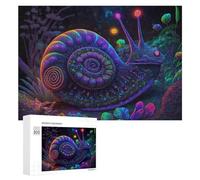 300 PCS Rompecabezas para Adultos Magical Neon Snail in Fantasy Forest Rompecabezas para Adultos Juguetes Antiestrés Decoración del Hogar Cumpleaños Y Navidad 300 PCS