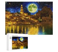 300 PCS Rompecabezas para Adultos Magical Night Over The Village Rompecabezas para Adultos Juegos De Relajación Regalo De Cumpleaños Cumpleaños Y Navidad 300 PCS