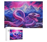 300 PCS Rompecabezas para Adultos Magical Serpent in A Fantasy Landscape Rompecabezas para Adultos Juguete Decoración De Pared Pero Divertido Y Humorístico Desafiante De Completar 300 PCS