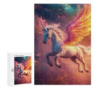 300 PCS Rompecabezas para Adultos Magical Unicorn with Wings Rompecabezas para Adolescentes: Mejora La Memoria. Cada Pieza Es Única: Juguetes Educativos De Aprendizaje 300 PCS