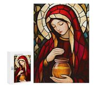 300 PCS Rompecabezas para Adultos Mary Magdalene Stained Glass Juego Familiar De Rompecabezas Análisis Y Lógica Interacción Entre Padres E Hijos 300 PCS