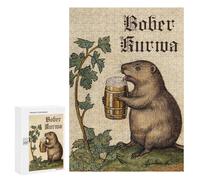 300 PCS Rompecabezas para Adultos Medieval Bober Kurwa Beer Rompecabezas para Adultos Juego De Ingenio Pero Divertido Y Humorístico Actividades Divertidas En Casa, 300 PCS