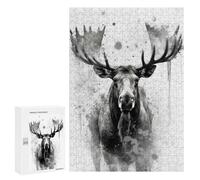 300 PCS Rompecabezas para Adultos Moose Beauty Watercolor Rompecabezas para Adultos Juguete Decoración De Pared Mejora Los Recuerdos Regalos para Amigos Y Familiares 300 PCS